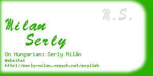 milan serly business card